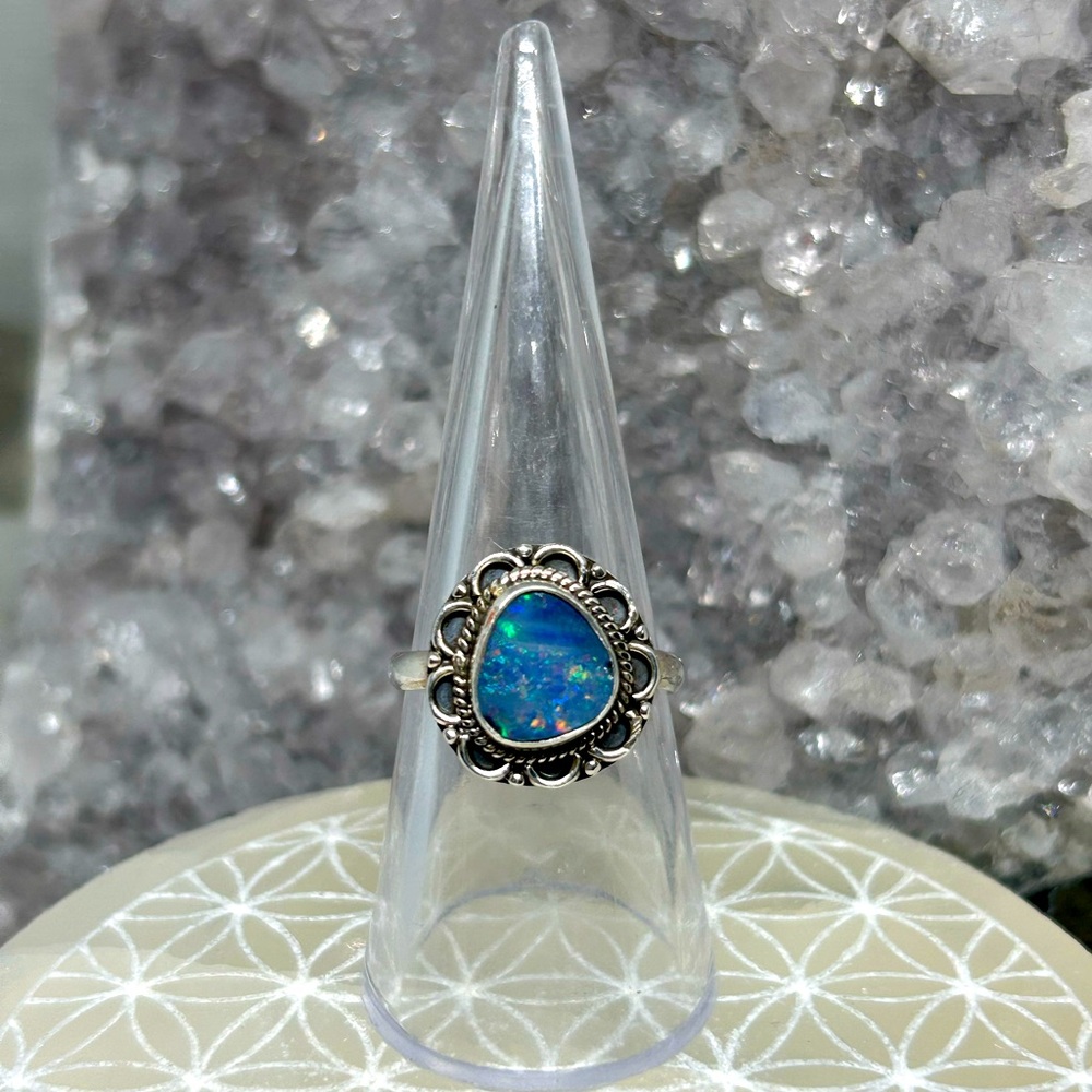 Sterling Silver Blue Opal Ring